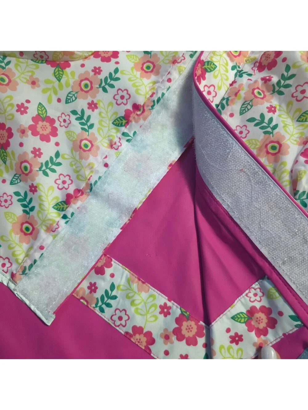 Good2Go Floral Print Dog Raincoat with Hood, Pink and White